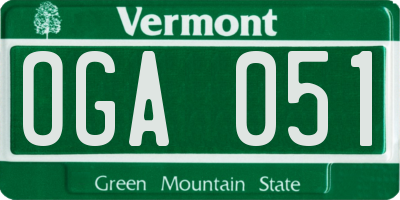 VT license plate OGA051