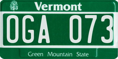 VT license plate OGA073