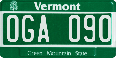 VT license plate OGA090