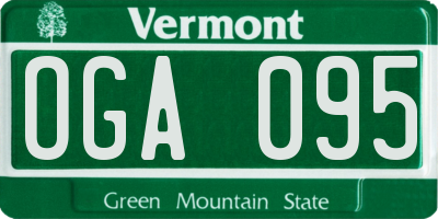 VT license plate OGA095