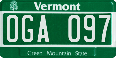 VT license plate OGA097