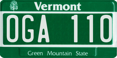 VT license plate OGA110
