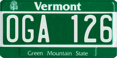 VT license plate OGA126