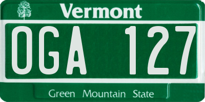 VT license plate OGA127
