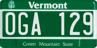 VT license plate OGA129