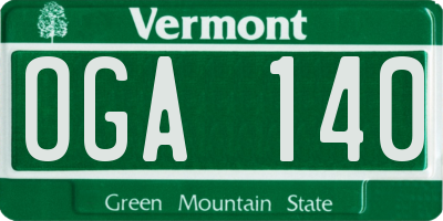 VT license plate OGA140