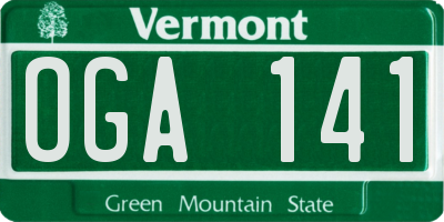 VT license plate OGA141