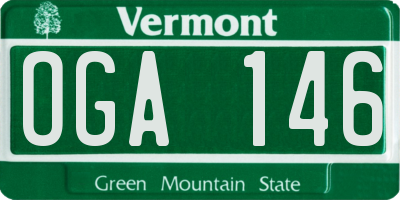 VT license plate OGA146