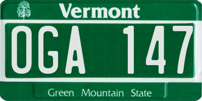 VT license plate OGA147