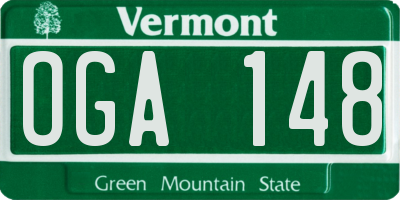 VT license plate OGA148