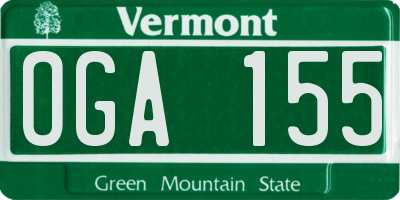 VT license plate OGA155