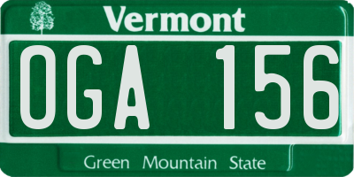 VT license plate OGA156