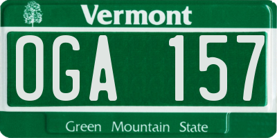 VT license plate OGA157