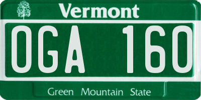 VT license plate OGA160