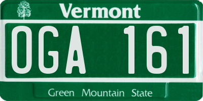 VT license plate OGA161