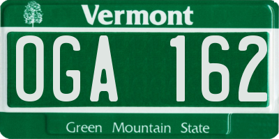 VT license plate OGA162