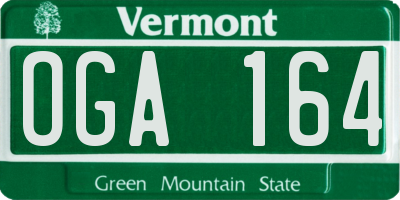 VT license plate OGA164