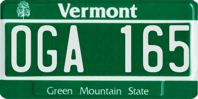 VT license plate OGA165