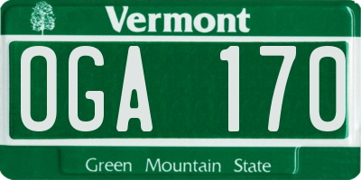VT license plate OGA170