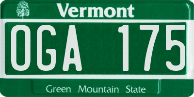 VT license plate OGA175