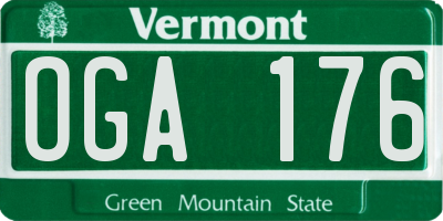 VT license plate OGA176