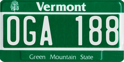 VT license plate OGA188