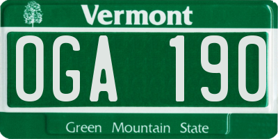 VT license plate OGA190