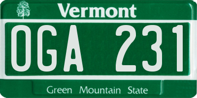 VT license plate OGA231