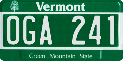 VT license plate OGA241