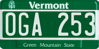 VT license plate OGA253