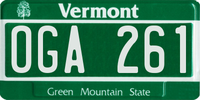 VT license plate OGA261