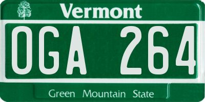 VT license plate OGA264