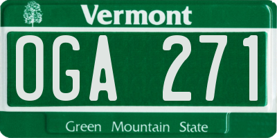 VT license plate OGA271