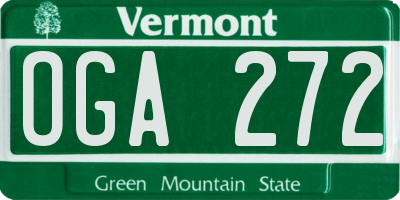 VT license plate OGA272