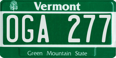 VT license plate OGA277