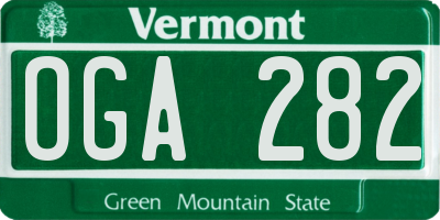 VT license plate OGA282