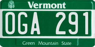 VT license plate OGA291
