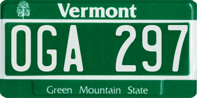 VT license plate OGA297