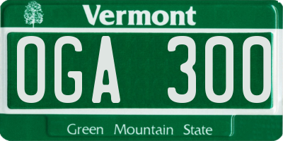 VT license plate OGA300