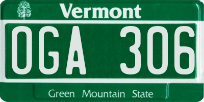 VT license plate OGA306