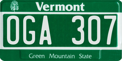 VT license plate OGA307
