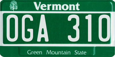 VT license plate OGA310