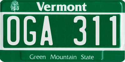 VT license plate OGA311