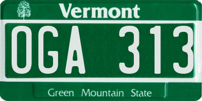 VT license plate OGA313