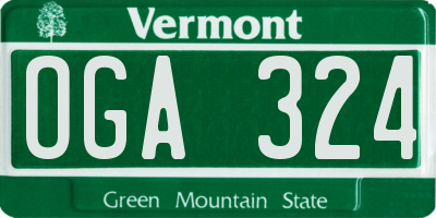VT license plate OGA324