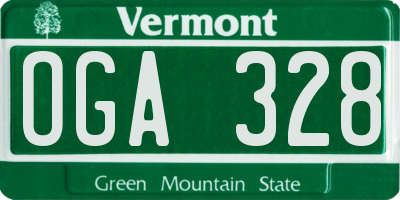 VT license plate OGA328