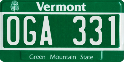 VT license plate OGA331