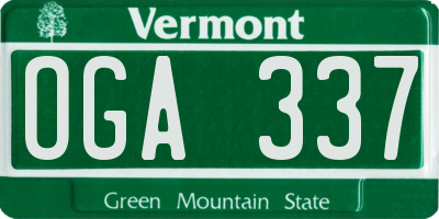 VT license plate OGA337
