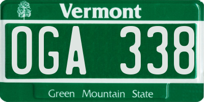 VT license plate OGA338