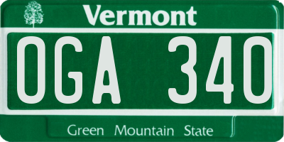 VT license plate OGA340